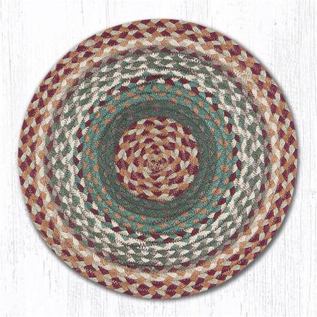 CAPITOL IMPORTING CO 155 in Buttermilk  Cranberry Round Chair Pad 20413